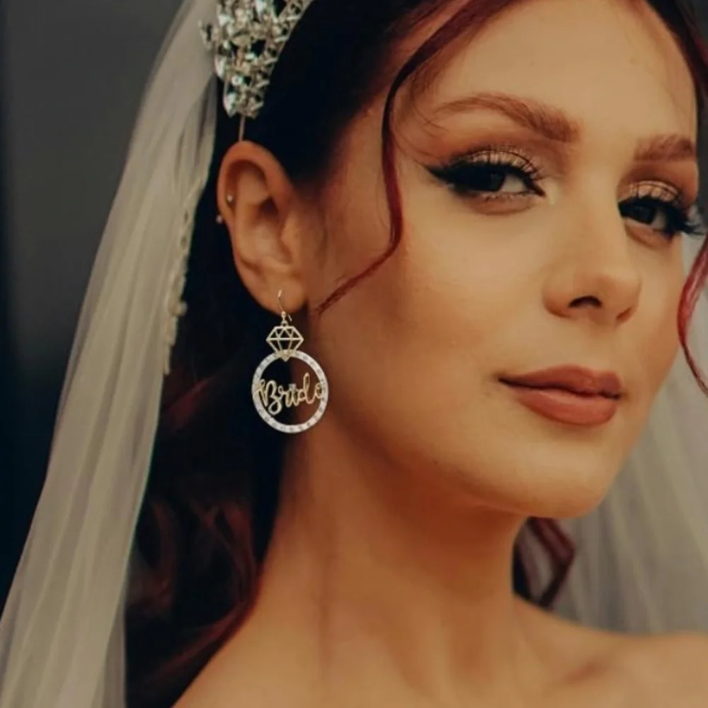 Chic Gold and Silver 'Bride' Earrings